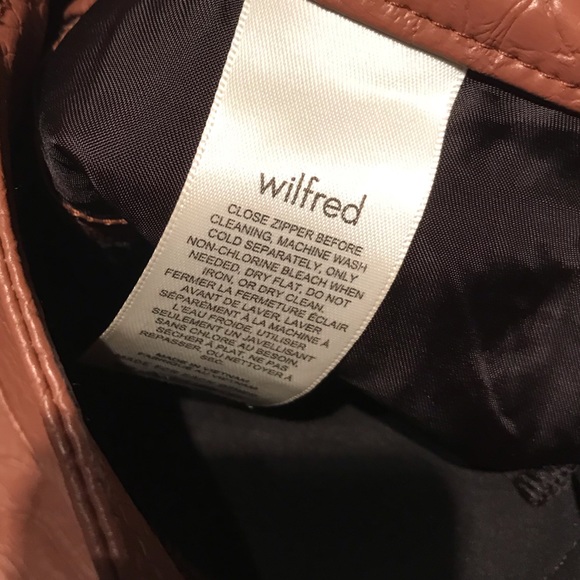 Aritzia Wilfred The Melina Python Embossed Faux Leather Pants in Cognac Brown 6 - Picture 11 of 12